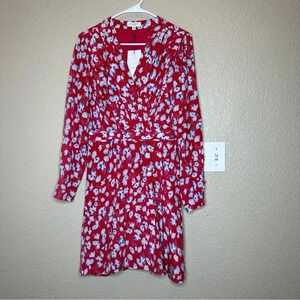 EQUIPMENT Medium Collie Lily 100% Silk Floral Surplice Wrap Dress